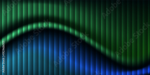 Top Dark abstract field infused with fractal texture in neon teal and green tones,  interior construction architectural