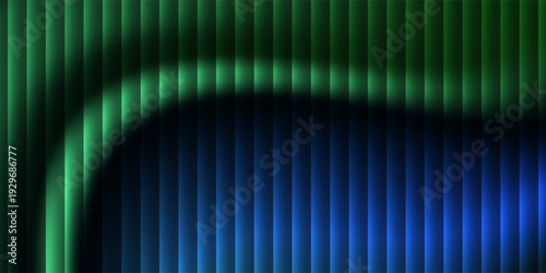 Top Dark abstract field infused with fractal texture in neon teal and green tones,  interior construction architectural