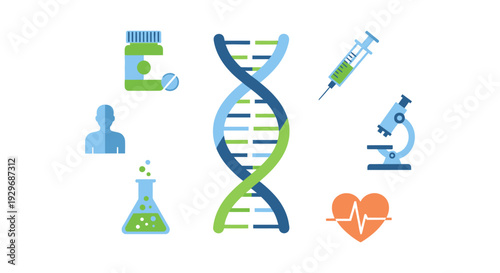 Genetics & Healthcare: DNA, Medicine, Science, and Human Health Concept