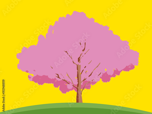 背景, カラフル, 木, 桜, 植物, 自然, ベクター, とぶ, イラスト, ブランチ, 葉, 