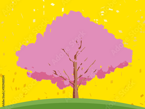 背景, カラフル, 木, 桜, 植物, 自然, ベクター, とぶ, イラスト, ブランチ, 葉, 