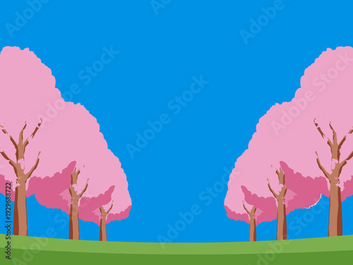 背景, カラフル, 木, 桜, 植物, 自然, ベクター, とぶ, イラスト, ブランチ, 葉, 