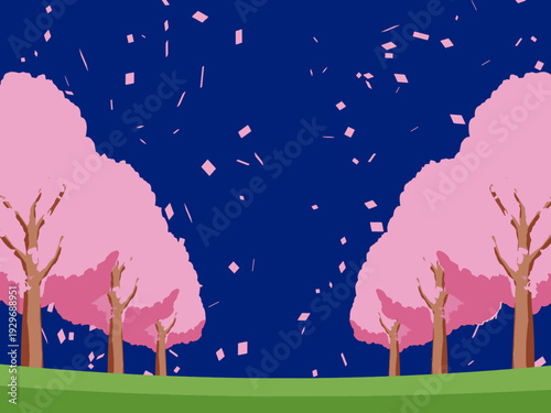 背景, カラフル, 木, 桜, 植物, 自然, ベクター, とぶ, イラスト, ブランチ, 葉, 