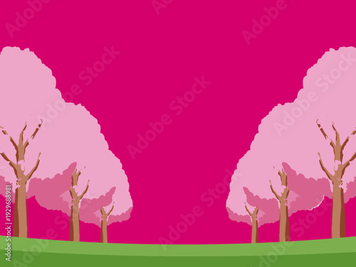 背景, カラフル, 木, 桜, 植物, 自然, ベクター, とぶ, イラスト, ブランチ, 葉, 