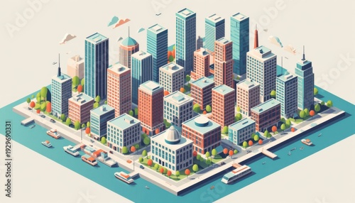 Colorful Isometric Cityscape