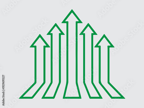 Green Growth Arrows Symbolizing Progress and Success