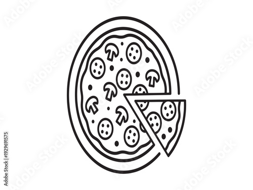 Vector pizza icon isolated on White Background