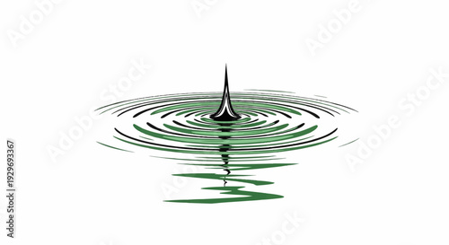 A single drop creating ripples on the surface of the water