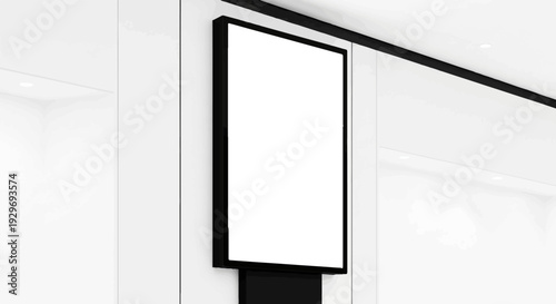 Modern digital billboard with blank screen for advertising
