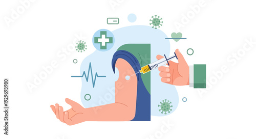 Healthcare and Immunization: Vaccine Injection for Virus Protection and Disease Prevention