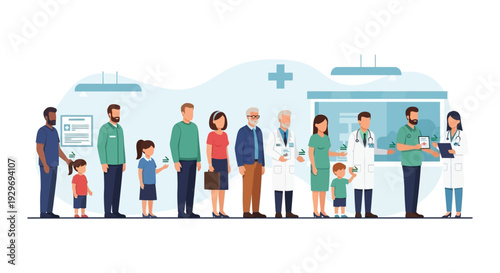 Diverse Patient Queue for Medical Care and Consultation with Doctors and Nurses in Hospital