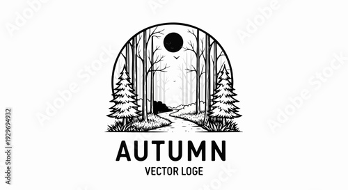 Stylized forest path under a full moon with evergreen trees framing the scene