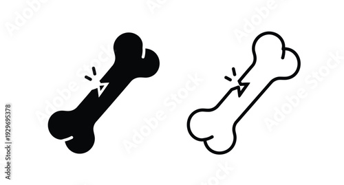 Two bone illustrations one solid and one outline a stark silhouette