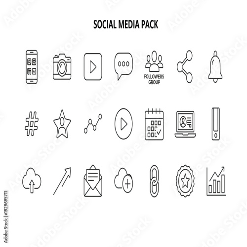 Social Media & Content Creator Icon Set