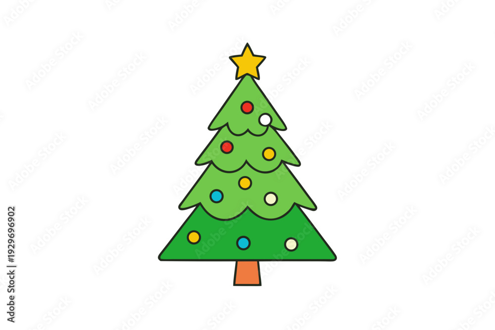 Obraz premium Christmas tree white background 