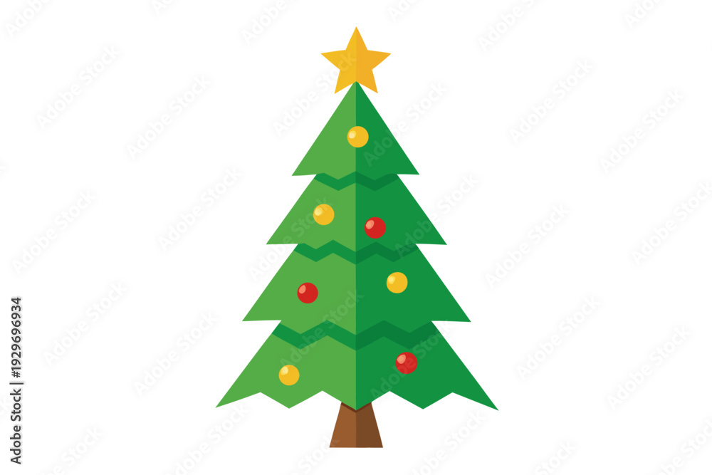Obraz premium Christmas tree white background 