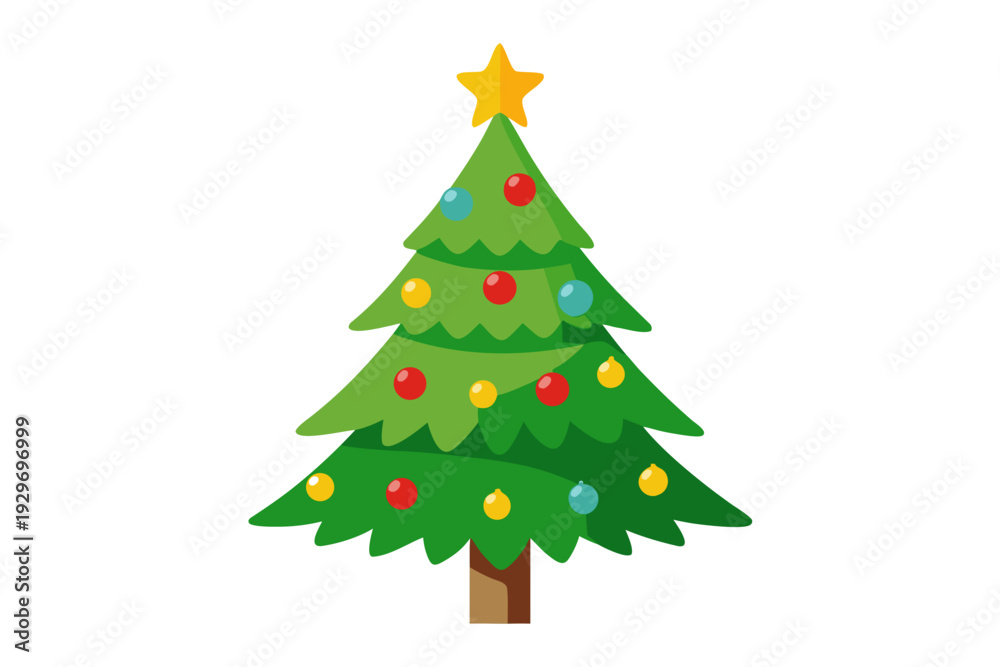 Fototapeta premium Christmas tree white background 
