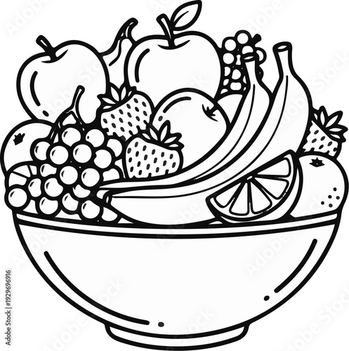 A bounty of fresh fruit, artfully arranged in a large bowl for a healthy treat