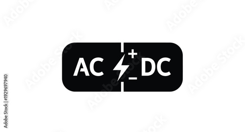 Black ac dc power symbol a distinct electrical silhouette