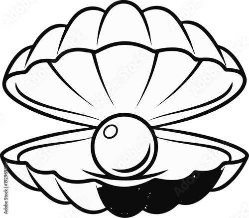 Open oyster shell cradles a luminous pearl, symbolizing treasures from the deep sea