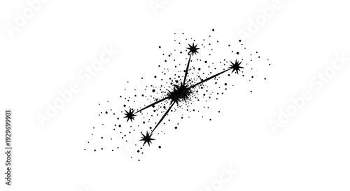 Mystical Celestial Constellation for Astronomy and Spiritual Branding. transparent.