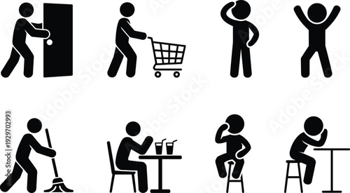 Illustrations of people engaged in various activities and postures