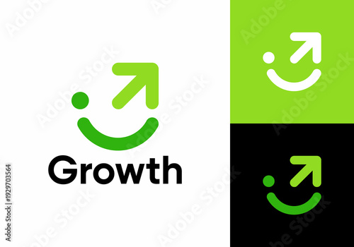 simple smile grow logo design