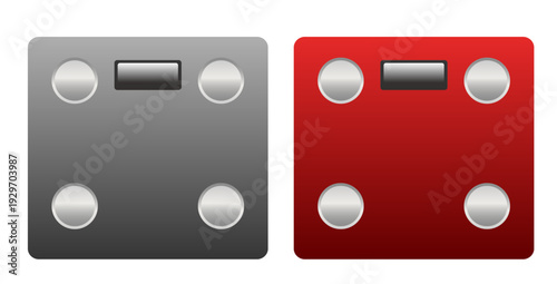 Bathroom scales. Smart floor scales. Vector 3D clipart.