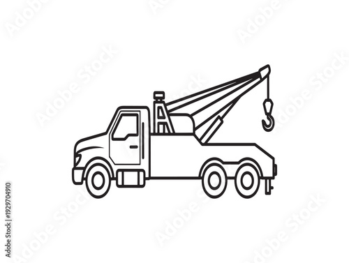 Vector tow truck icon isolated on White Background