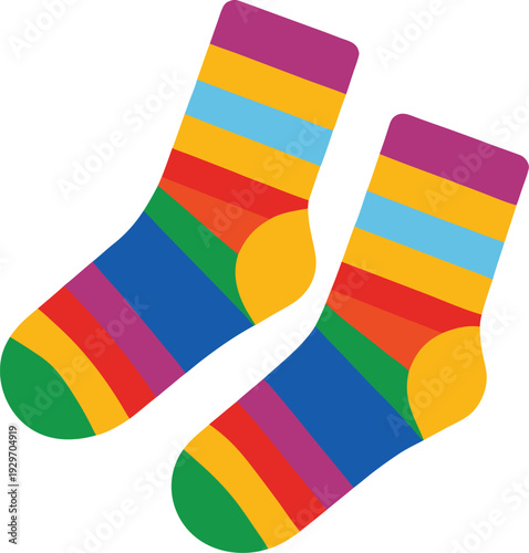 Adobe Illustrator Artwork world down syndrome day, childrens foot print flat style

