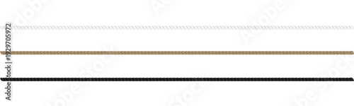 Obraz na płótnie Twisted rope string overlay png on transparent background with realistic textile