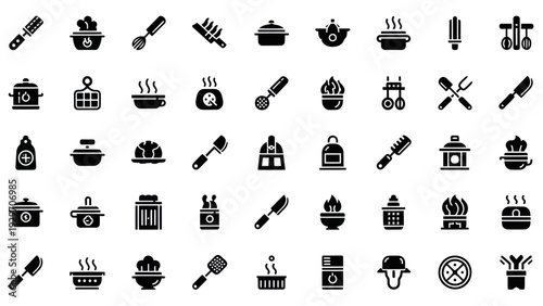 Collection of Cooking Utensils and Kitchenware Icons