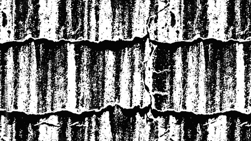 Grunge corrugated metal texture with rust and peeling paint surface, aged industrial background