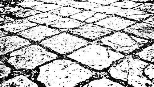 Cracked dry soil pattern with polygonal shapes and textured surface
