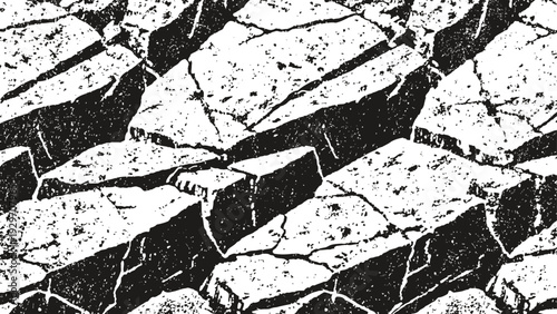 Cracked dry earth texture parched soil ground pattern with deep fissures and drought effects