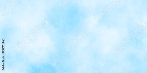 Blue watercolor background for poster, brochure or flyer. Abstract blue winter watercolor background. Sky pattern with snow. Blue watercolor.