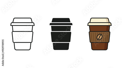 Coffee Cups To Go Isolated on White Background