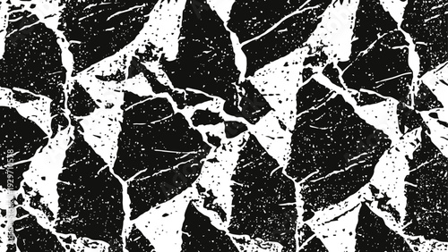 Black and white cracked marble texture with jagged veins and abstract fractured pattern
