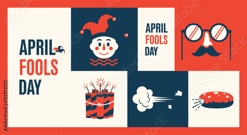 Celebrating april fools day with playful and humorous prank icons