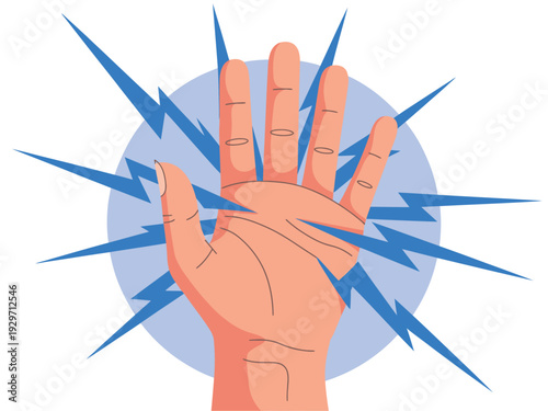 Hand with Electric Shock Waves