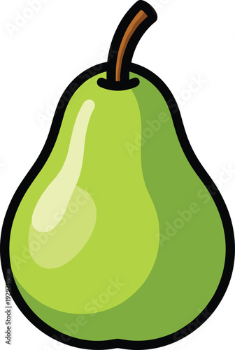 Green pear fruit isolated on white background healthy eating dietary food organic natural