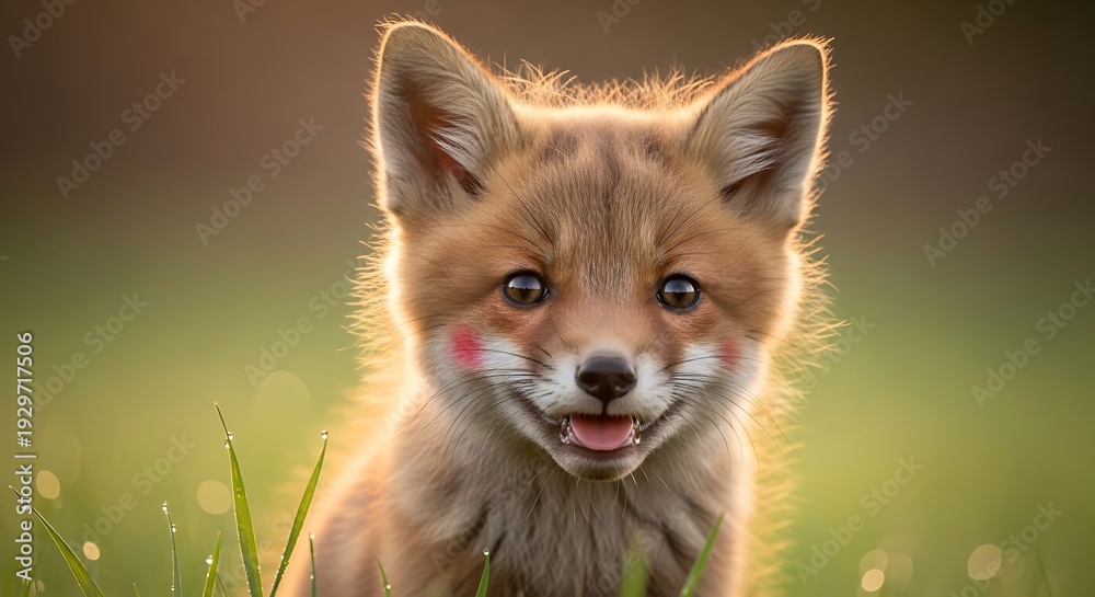 Obraz premium Cute fox with colorful face paint.