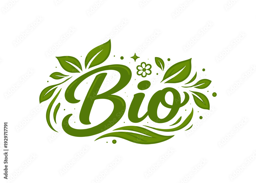 Fototapeta premium Bio stylized text vector Vector stylized text on a white background