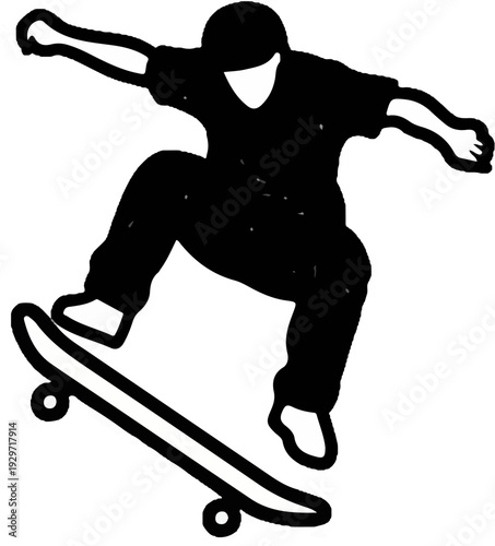 Silhouette of a person performing a skateboard trick