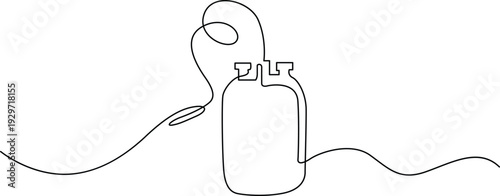 A detailed illustration of a gas canister with a hose attachment Vector