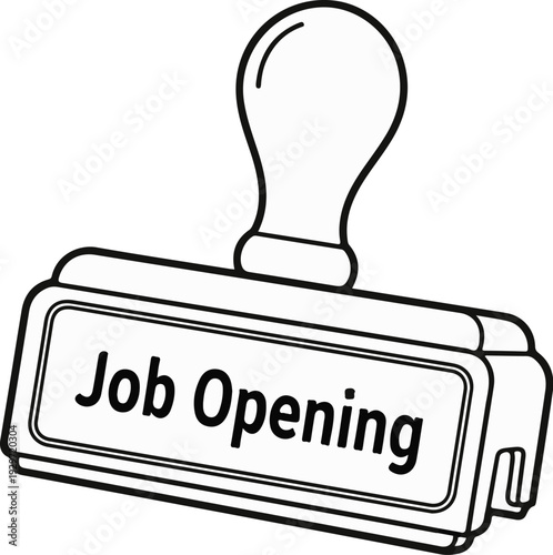 Rubber stamp with "Job Opening" text, symbolizing opportunity