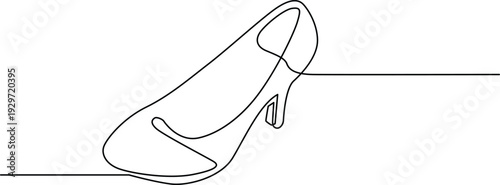 Elegant high heel shoe with a thin ankle strap and pointed toe Vector