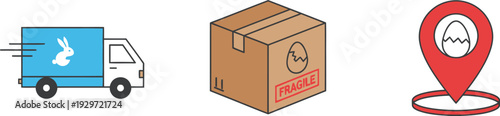 Delivery truck shipping fragile package to specified location efficiently always