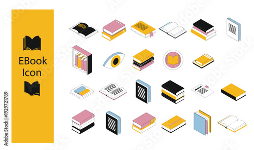 Book icon vector. open book icon set