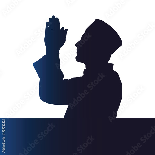 praying man silhouette illustration